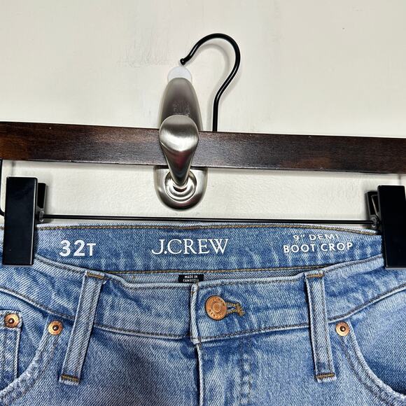 J. CREW 9" Demi-Boot Crop Jean Ashland Wash Raw Hem Sz 32 Tall {R35} - Picture 3 of 6